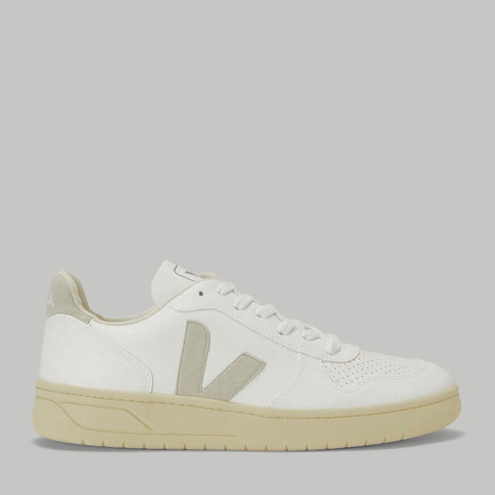V10 White Vegan Leather Sneakers